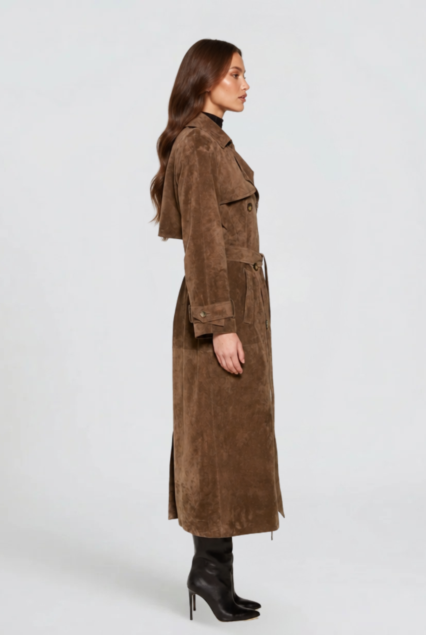 Hailey Suede Trenchcoat — product photo 3