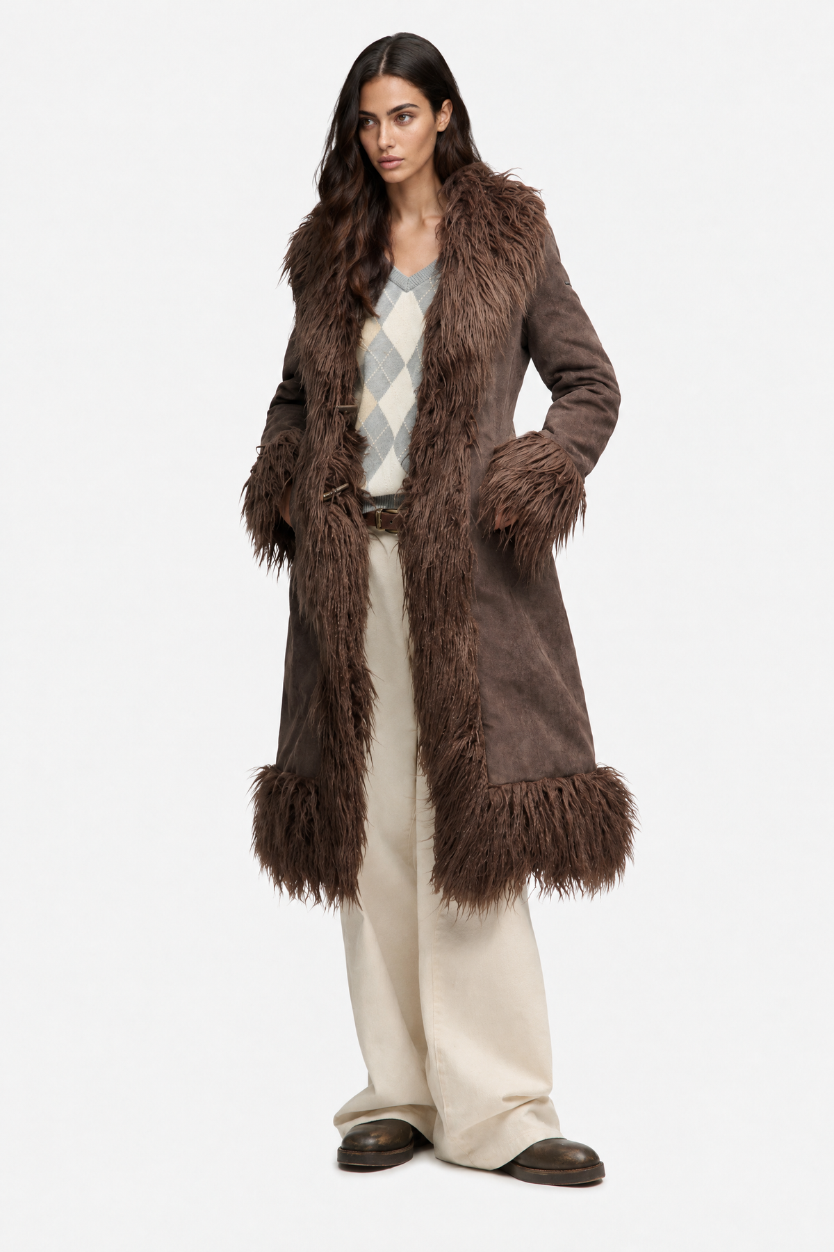 Lisette Faux Fur Trim Coat — product photo 11