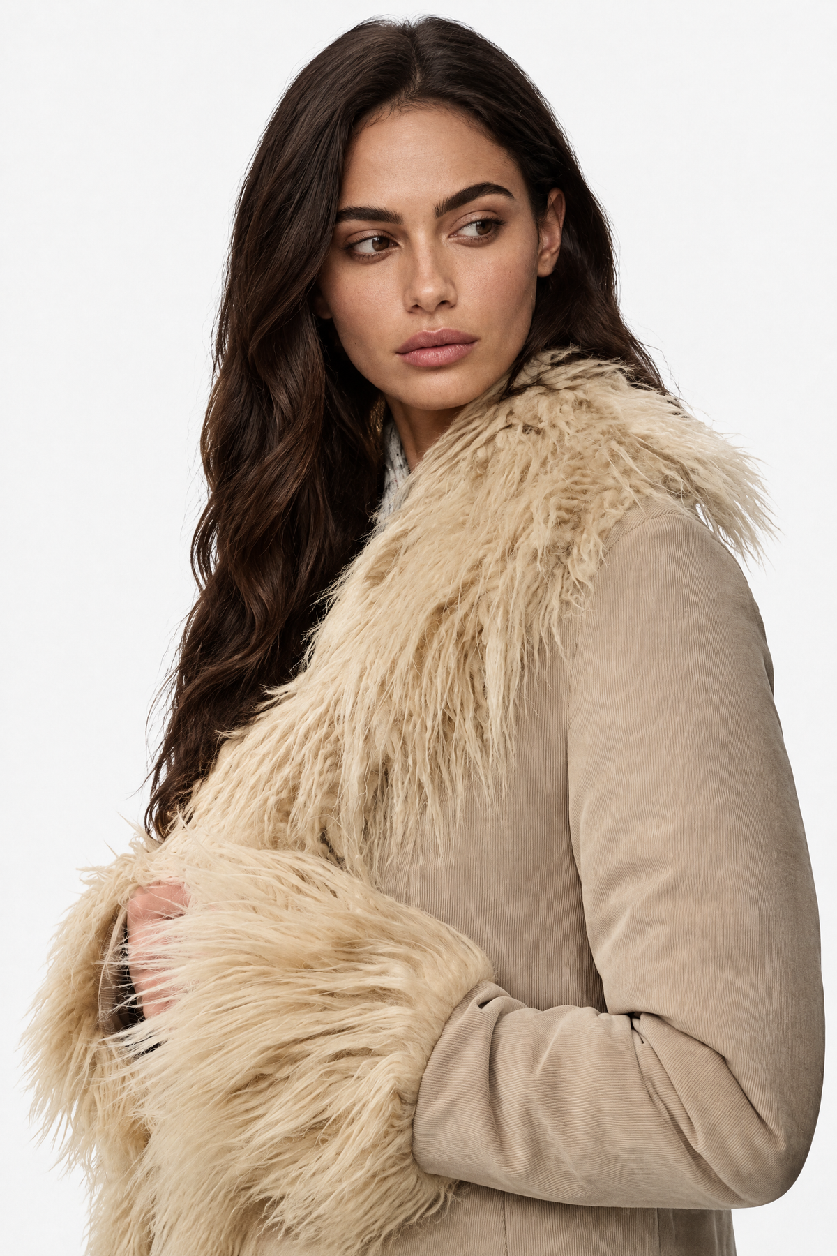 Lisette Faux Fur Trim Coat — product photo 9