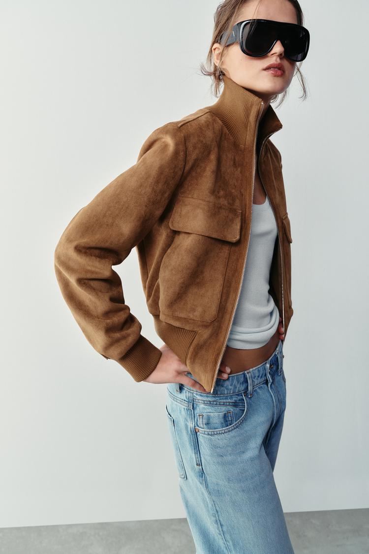 Mae Suede Bomber Jacket