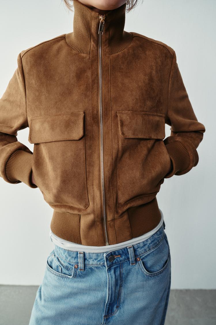 Mae Suede Bomber Jacket