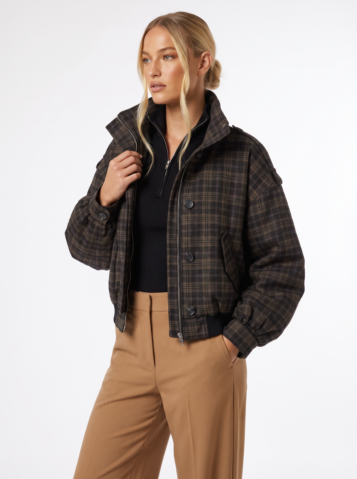 Aurelie | Check Bomber Jacket — product photo 2
