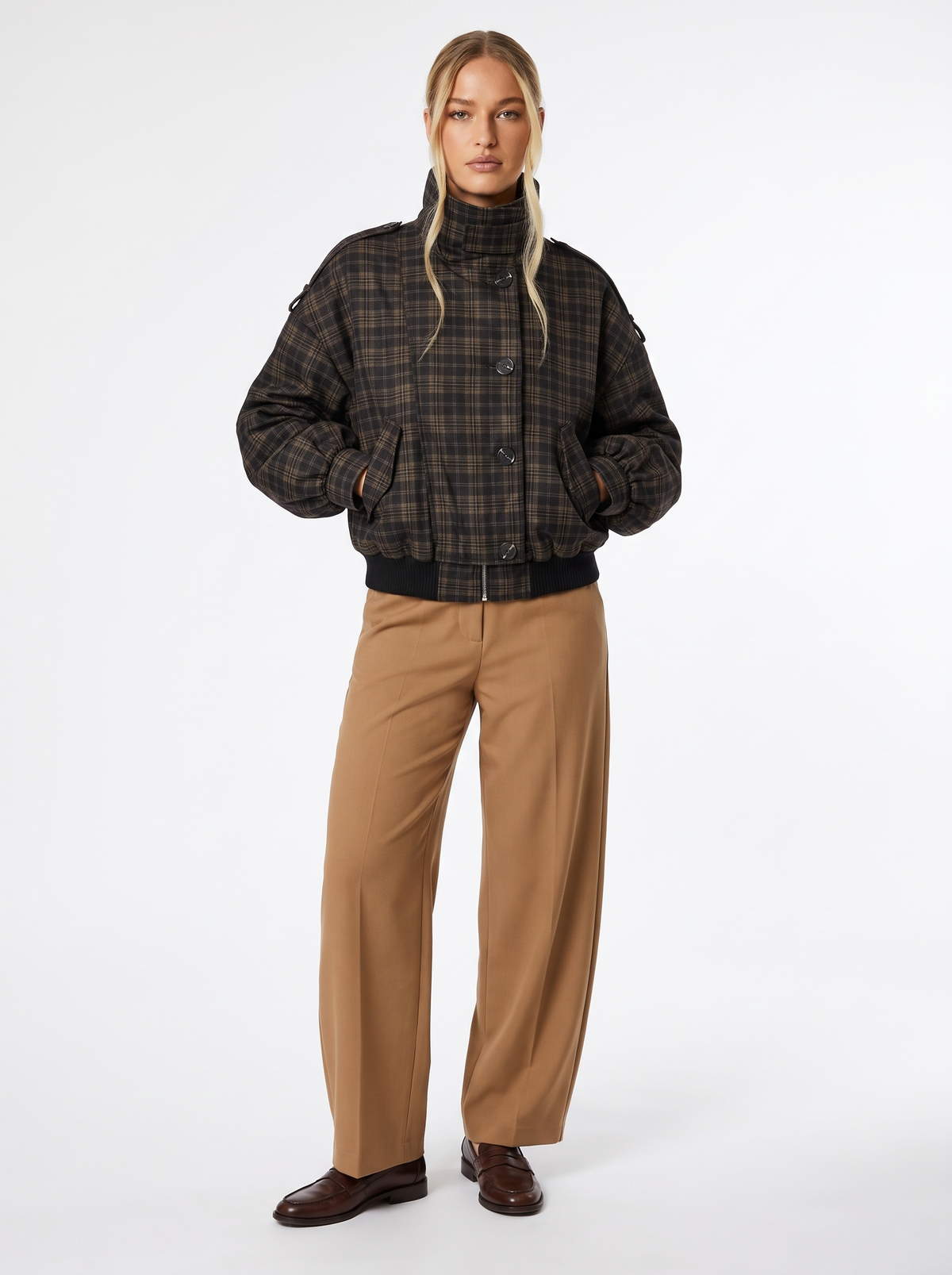 Aurelie | Check Bomber Jacket — product photo 1