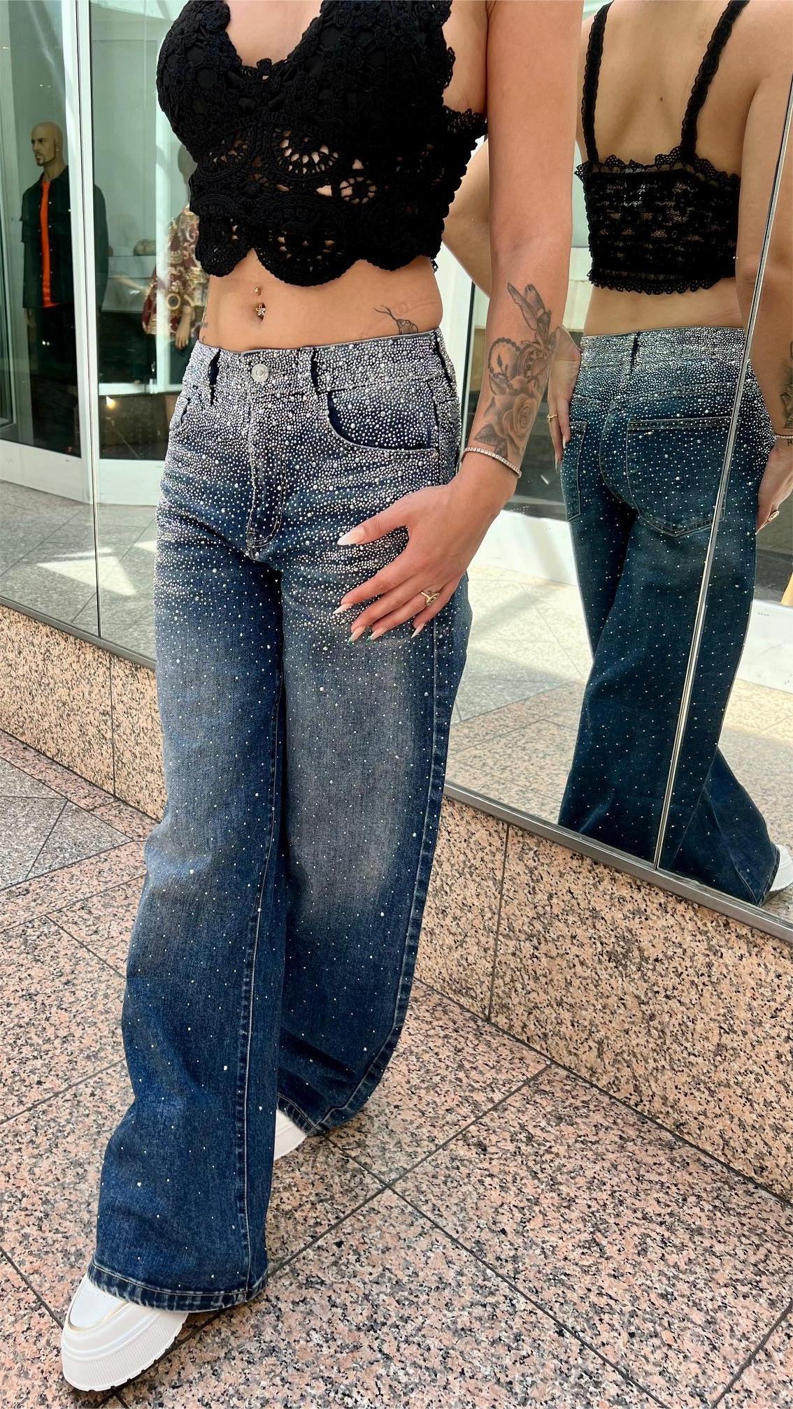 Faye Starry Wide Leg Jeans — product photo 1