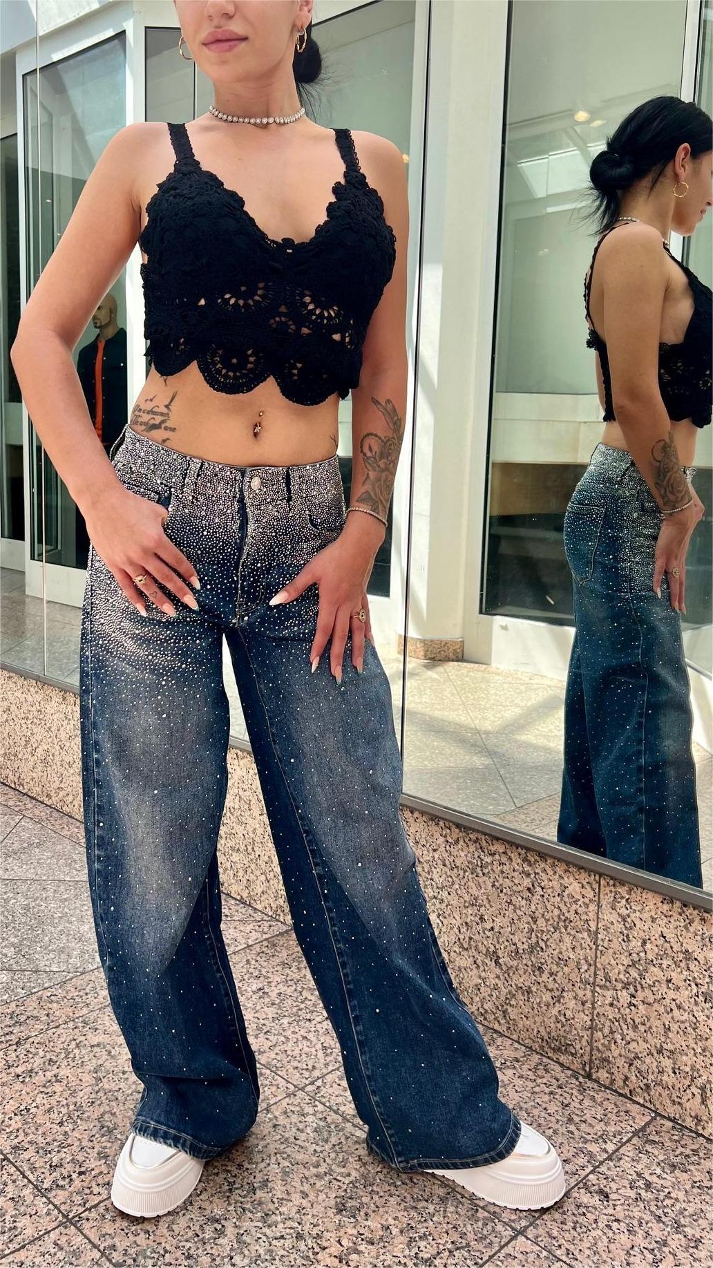 Faye Starry Wide Leg Jeans — product photo 3