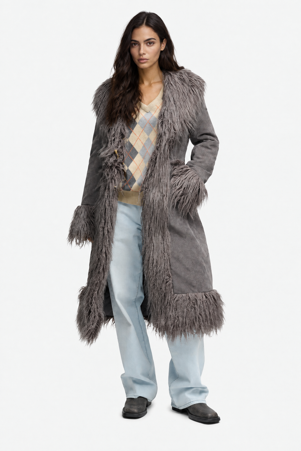 Lisette Faux Fur Trim Coat — product photo 17